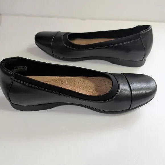 (2) Pair of Clarks,Bendables Women Brown Leather Slip 7M, Black Unstructured 7.5 - Picture 12 of 16